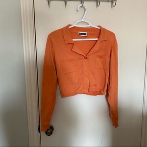 orange shirt button up